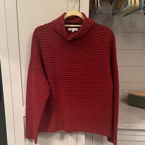 Madewell Rich Red Cowl Neck Sweater
